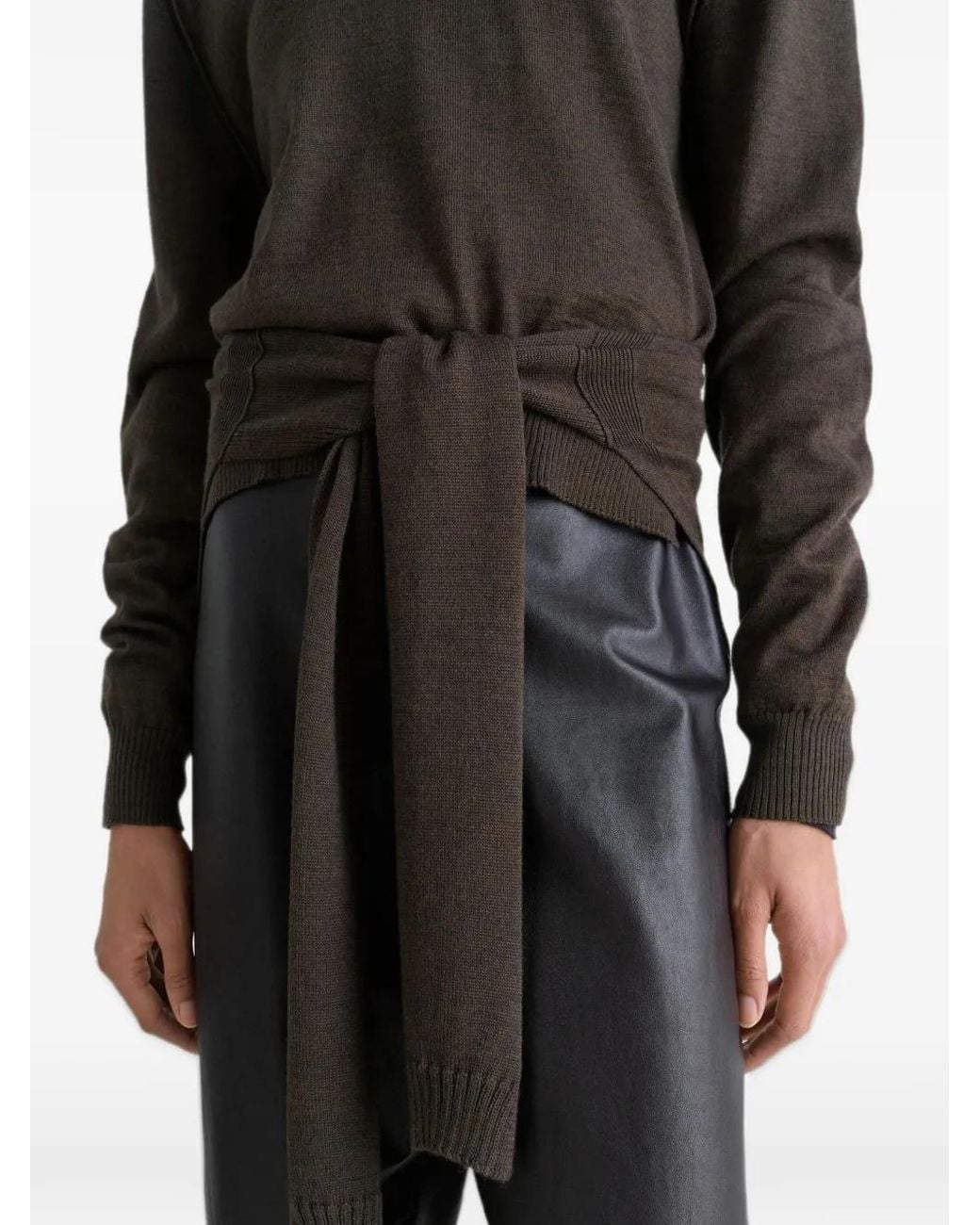 Lemaire Black Asymmetric Belted Top