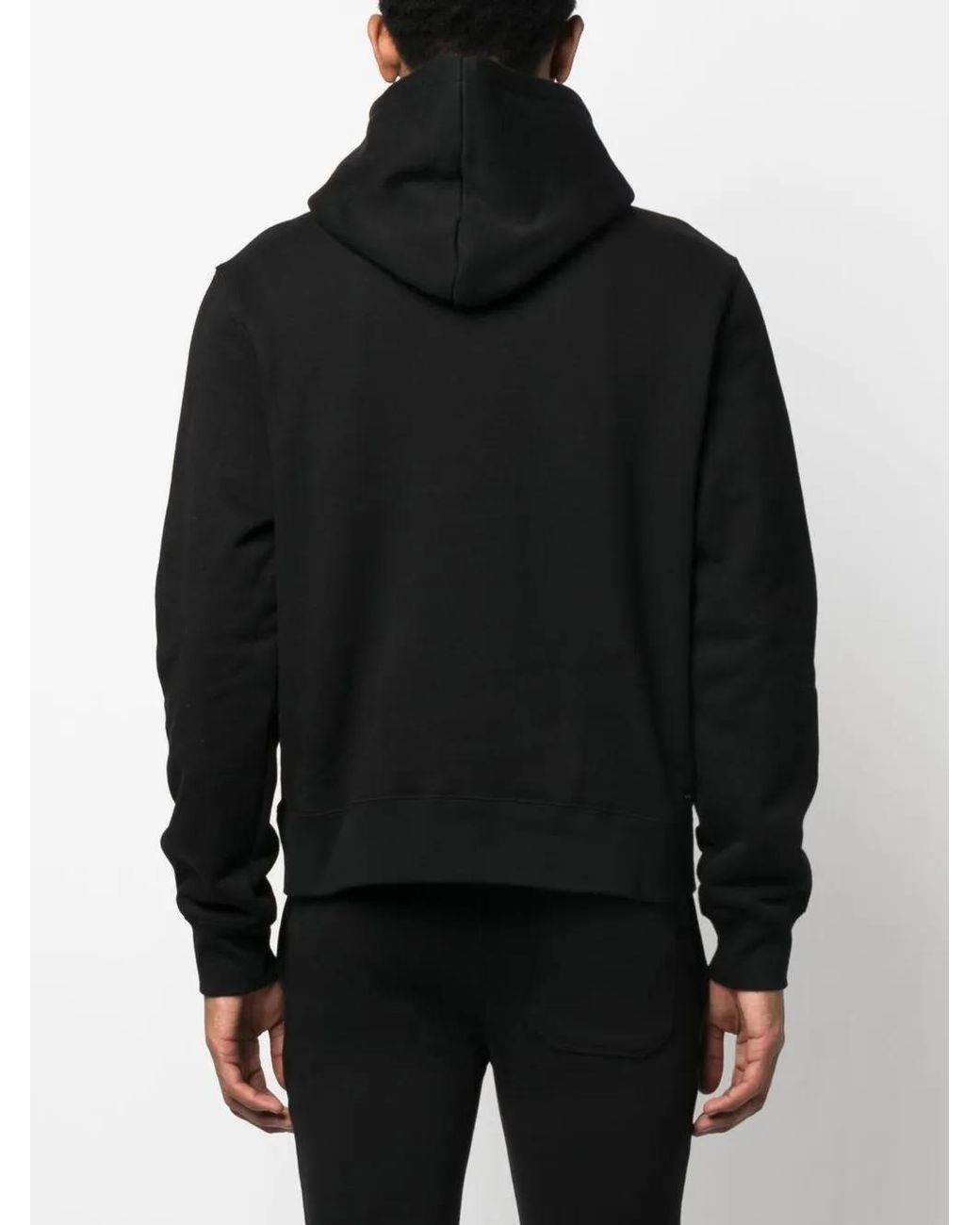 Amiri Black Logo-Print Cotton Hoodie for men