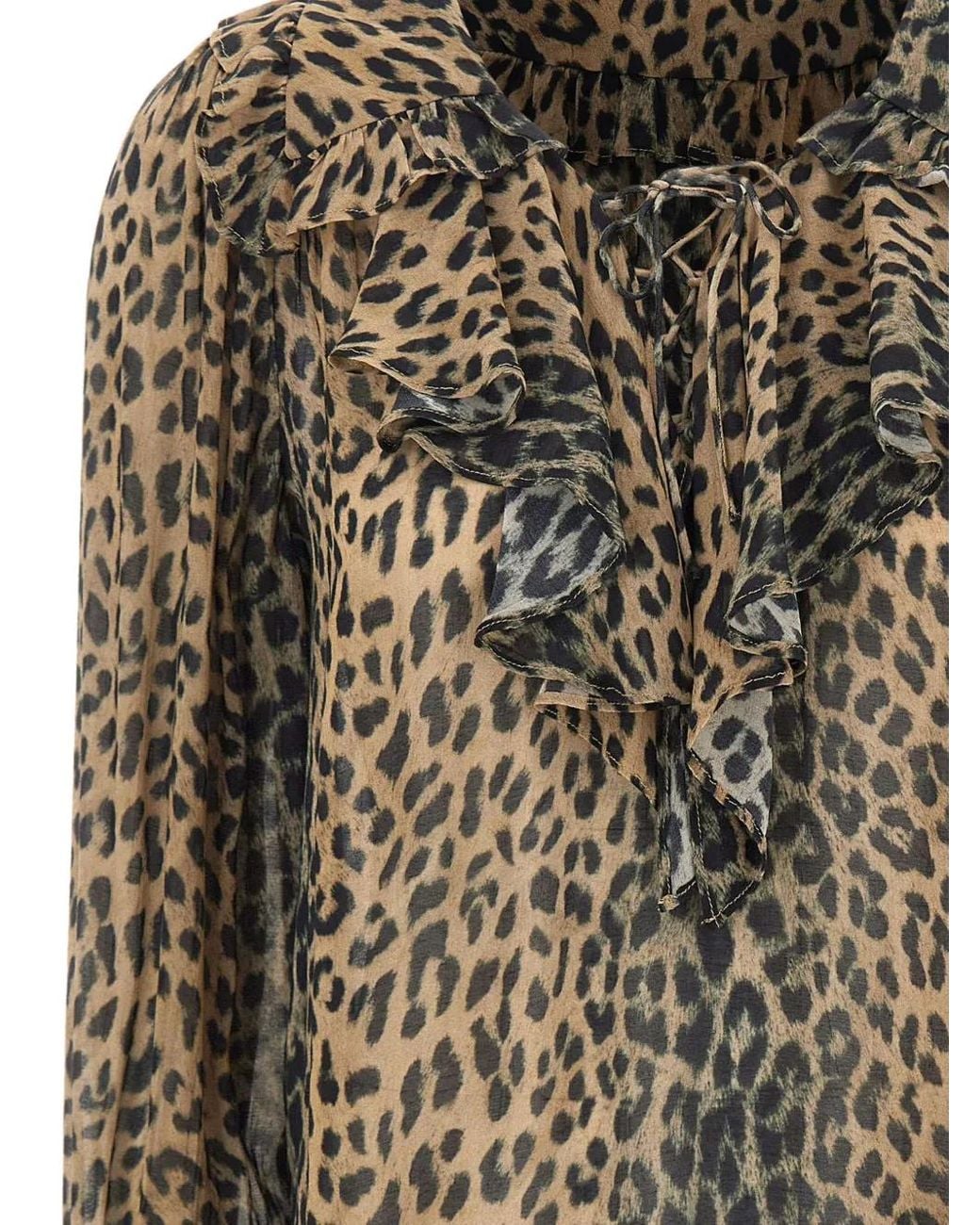 Rixo Natural Milia Ruffle-Trimmed Blouse