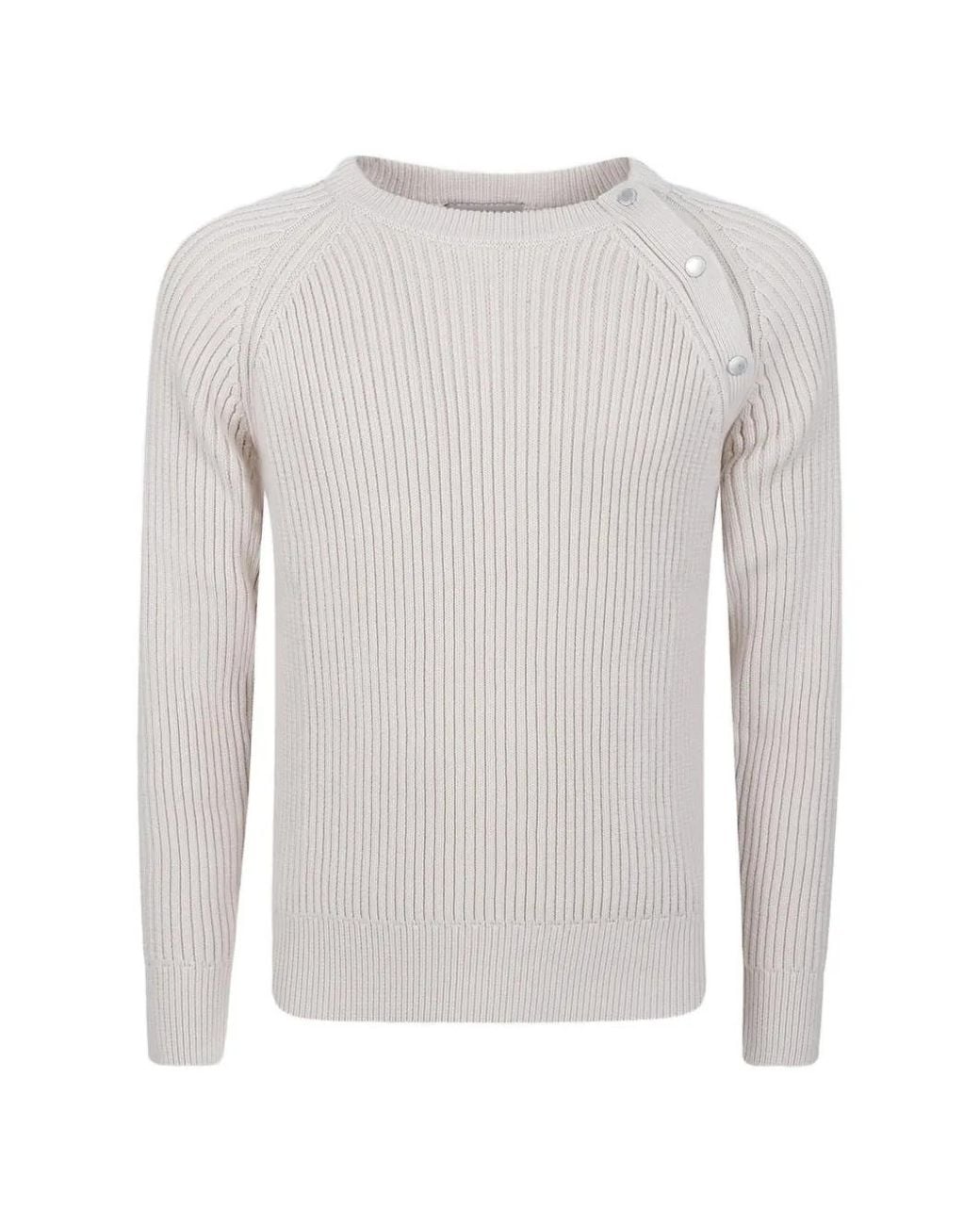 Carrera White Pier Snap Ribbed-Knit Sweater for men