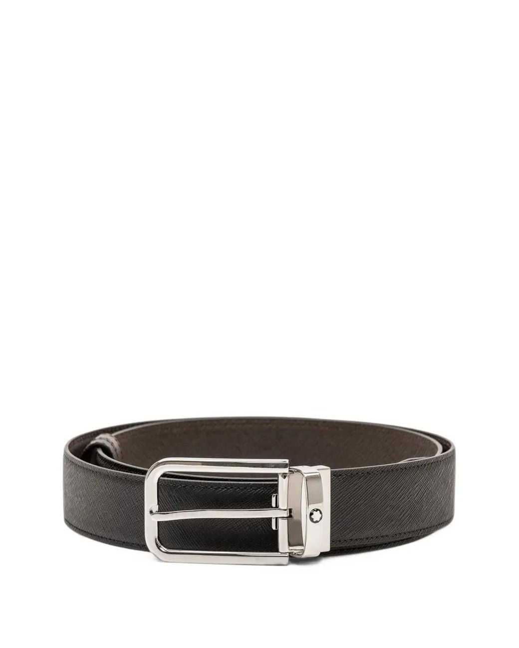 Montblanc Black Reversible Saffiano-Leather Belt for men