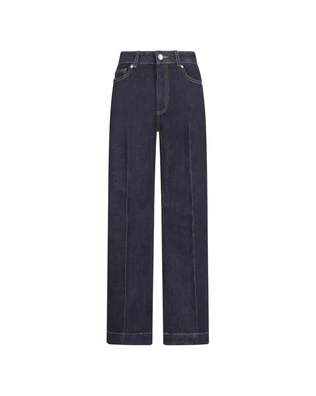 Sportmax Blue Logo-Patch Straight-Leg Jeans