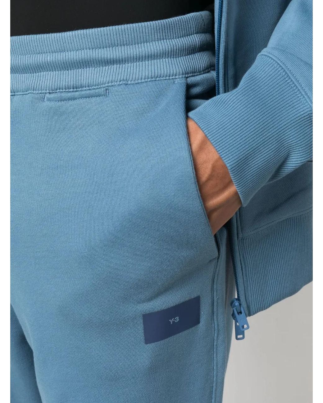 Y-3 Blue Organic-cotton Track Pants for men