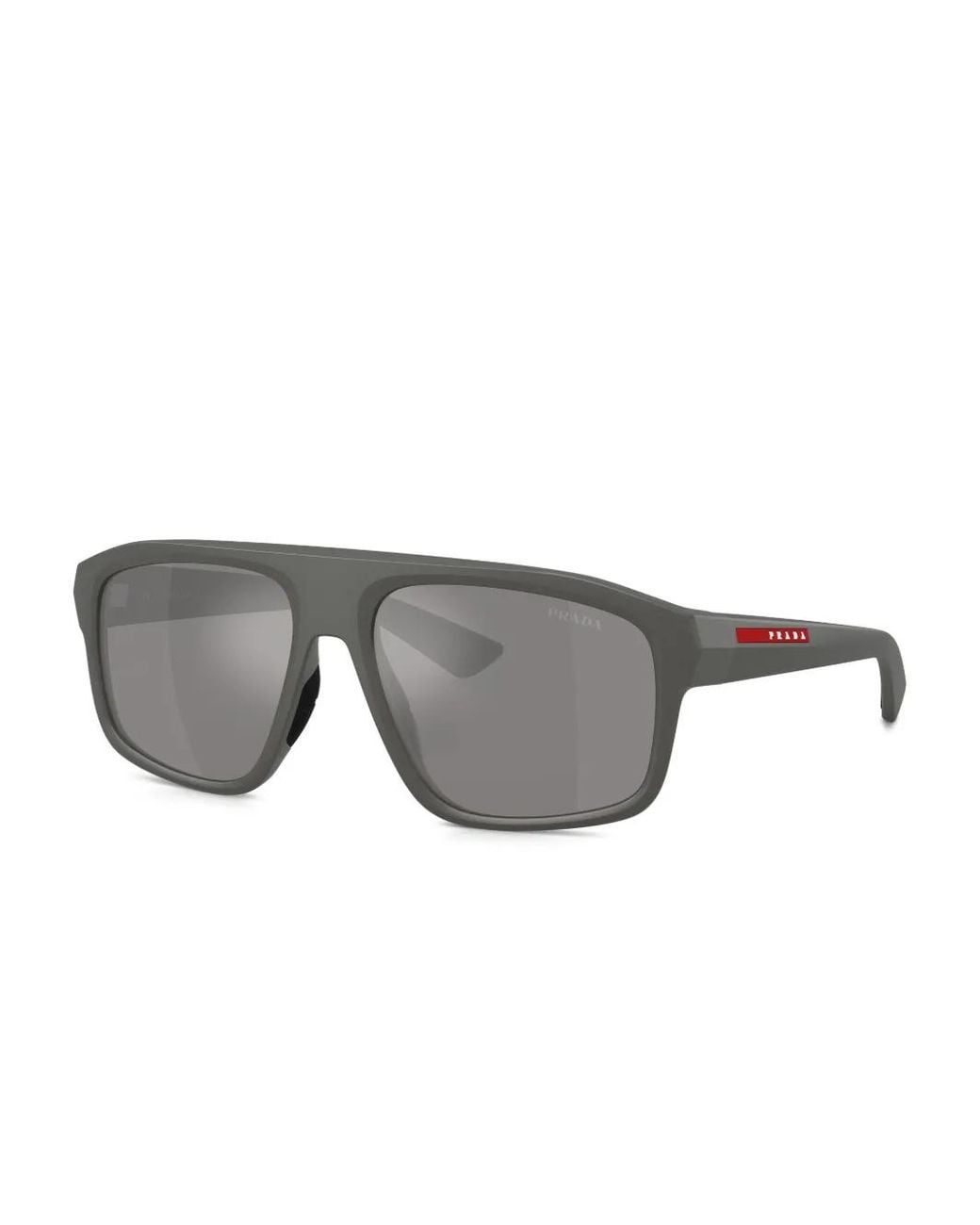 Prada Linea Rossa Gray Square-Frame Sunglasses for men