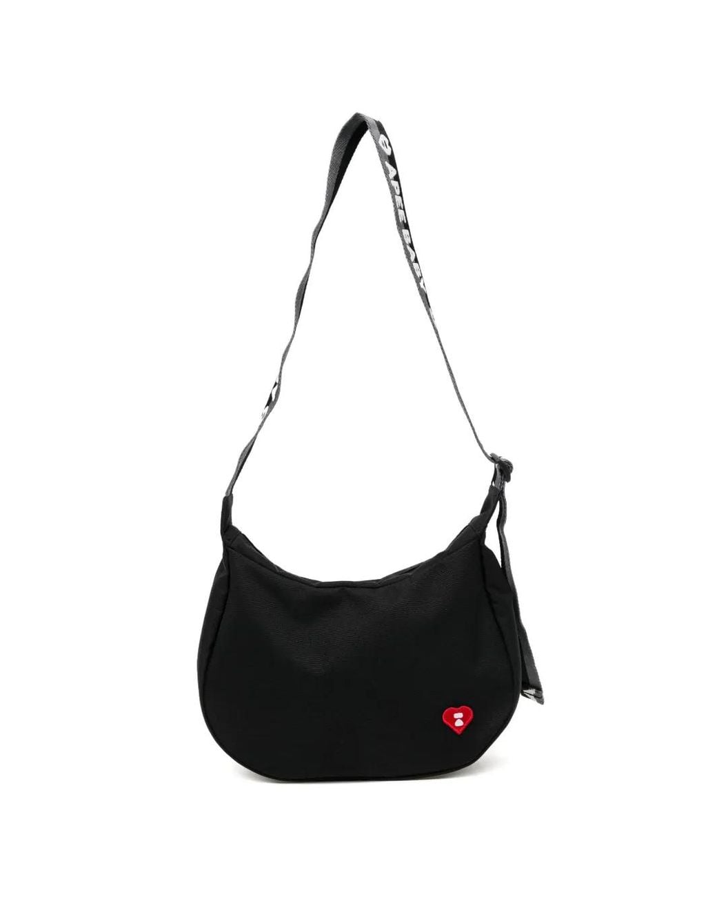 AAPE BY A BATHING AP Black Logo-Patch Shoulder Bag