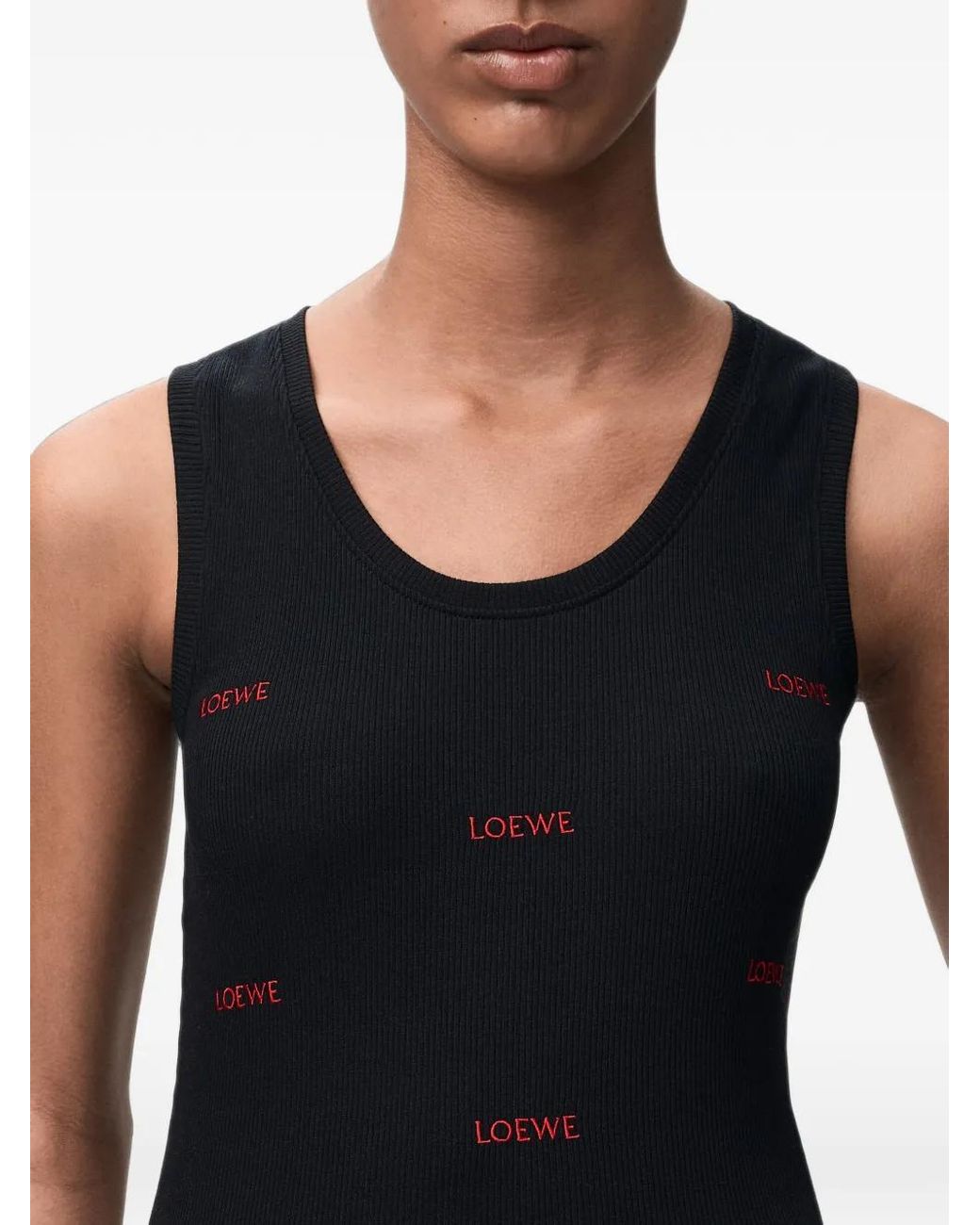 Loewe Black Logo Cotton Tank Top