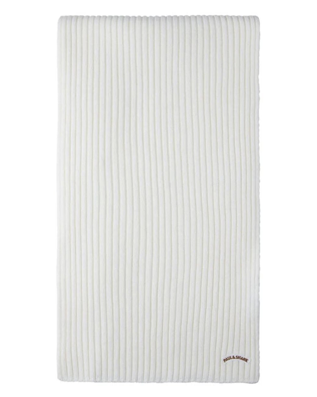 Paul & Shark White Ribbed Scarf for men