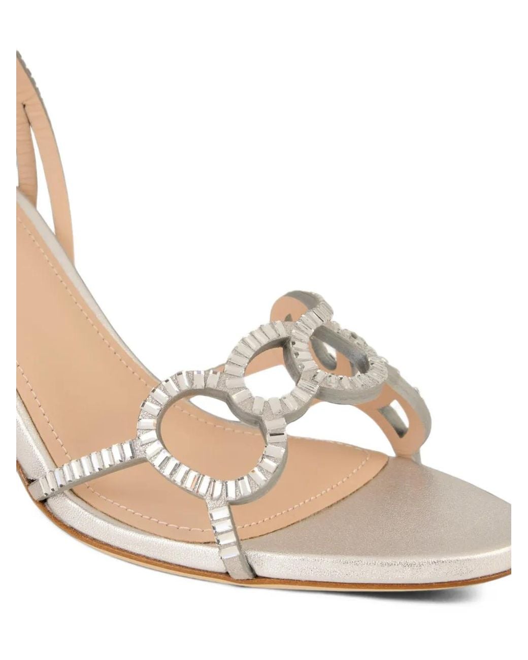 Rodo White Crystal-Embellished Slingback Sandals