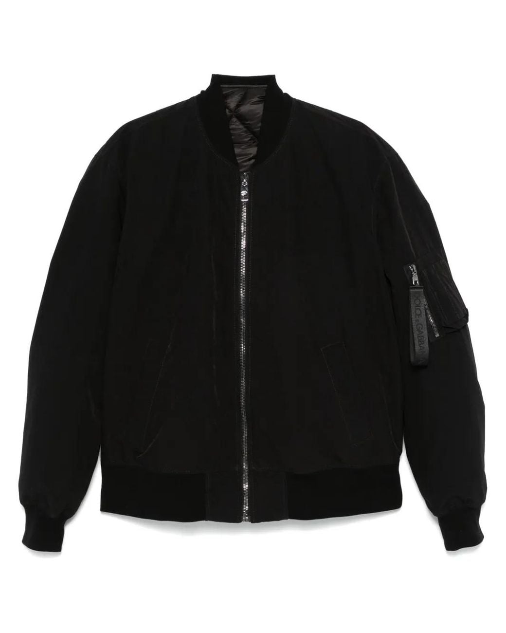 Dolce & Gabbana Black Padded Bomber Jacket for men