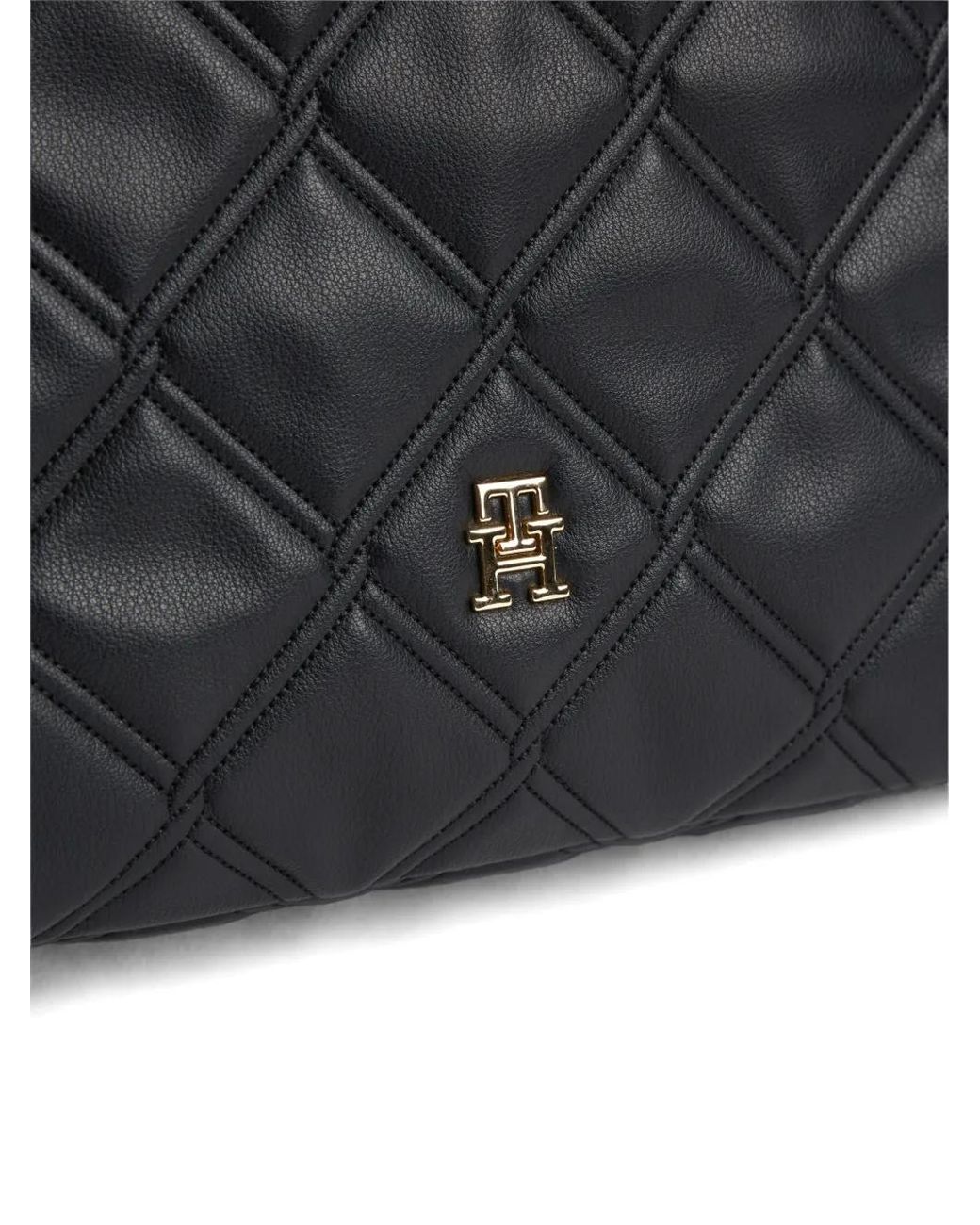 Tommy Hilfiger Black Quilted Tote Bag