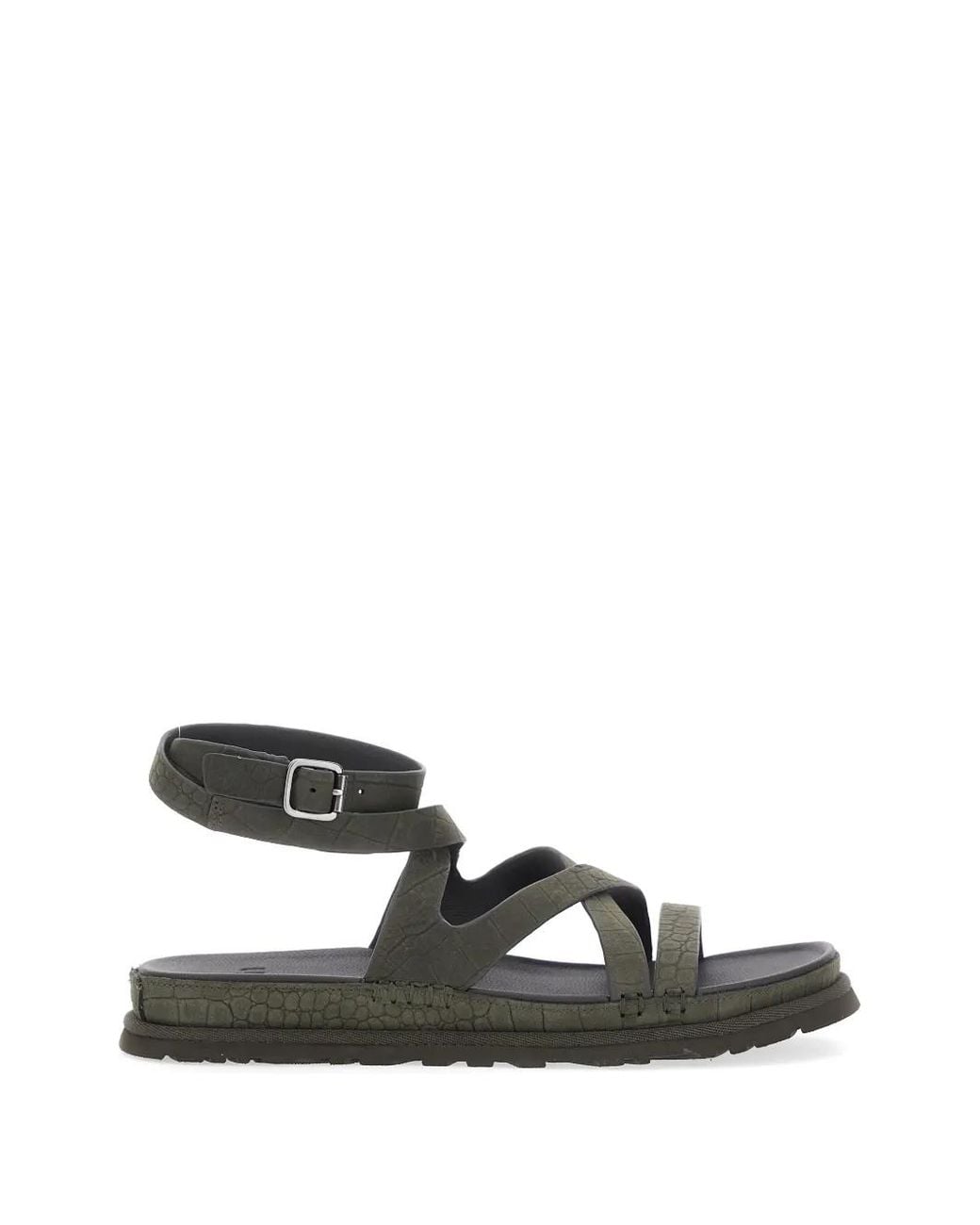 Ugg Black Goldengaze Croc-Effect Multi-Strap Sandals