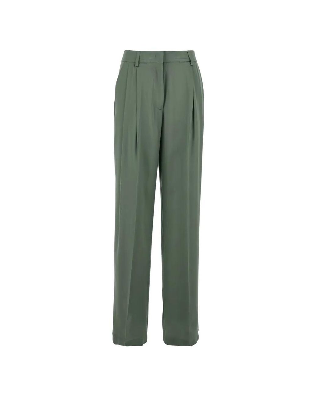 Semicouture Green Pleated Tailored Trousers