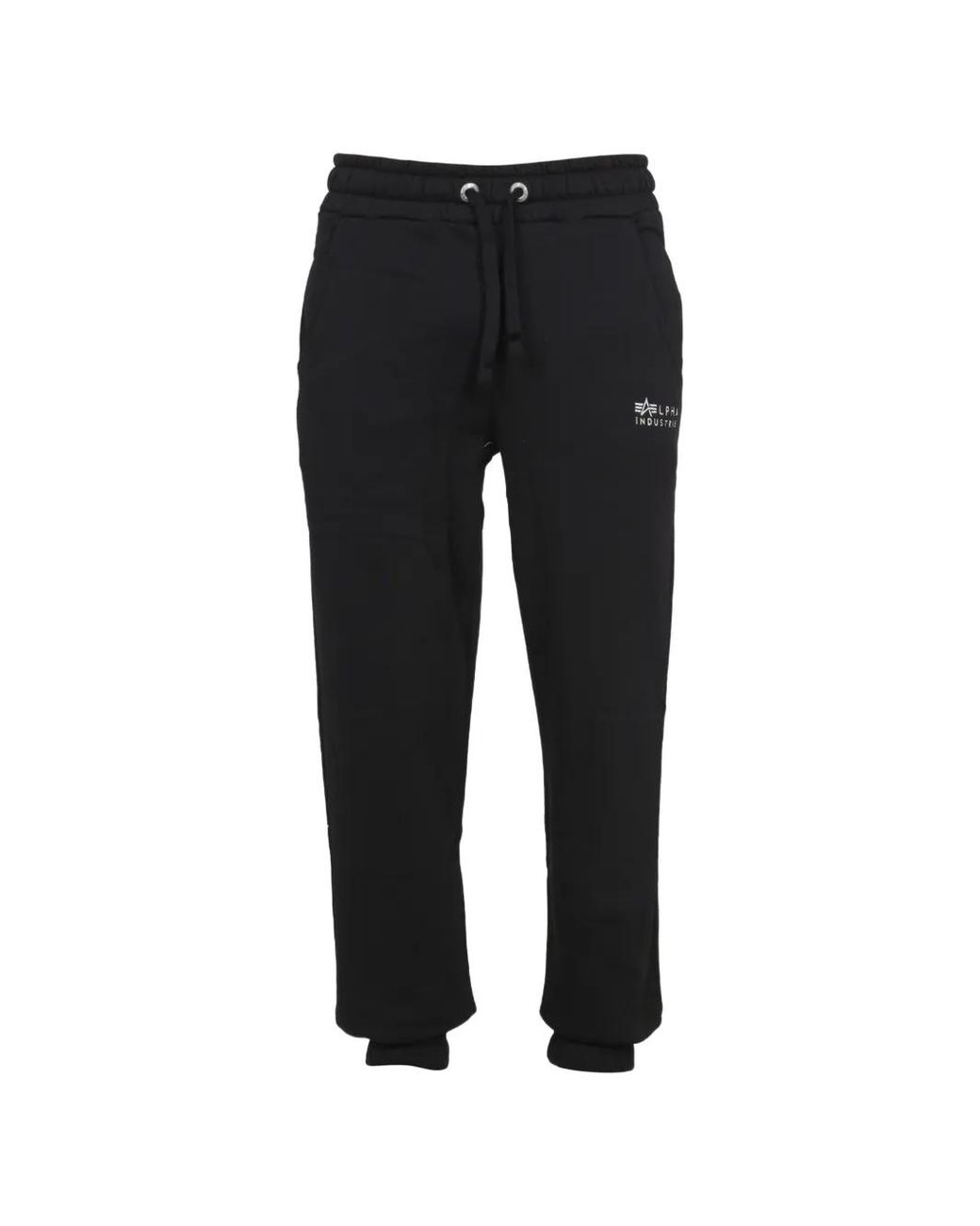 Alpha Industries Black Logo-Embroidered Track Pants for men