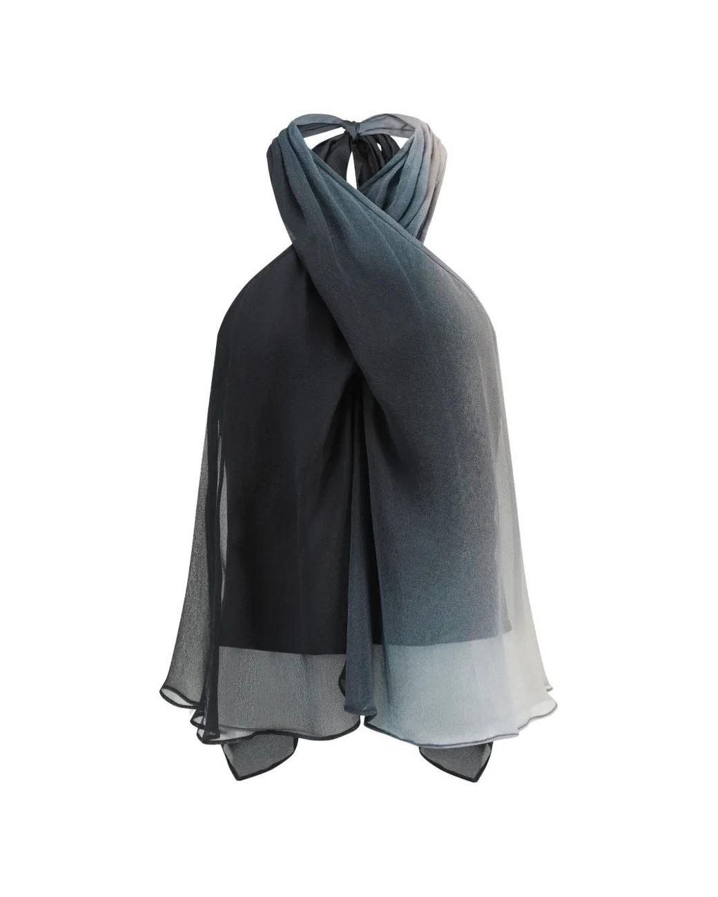 Oude Waag Blue Halter-Neck Double-Layer Top