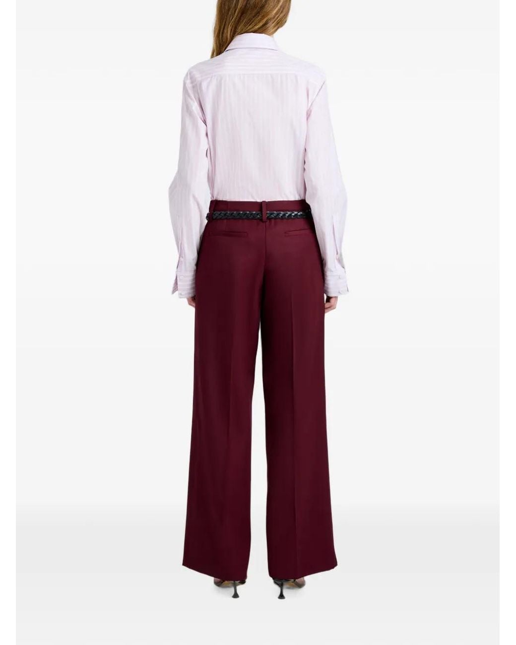 Proenza Schouler Purple Pleated Wide-Leg Trousers