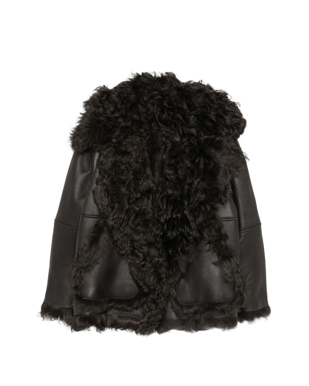 N°21 Black Veste À Bords En Peau De Mouton