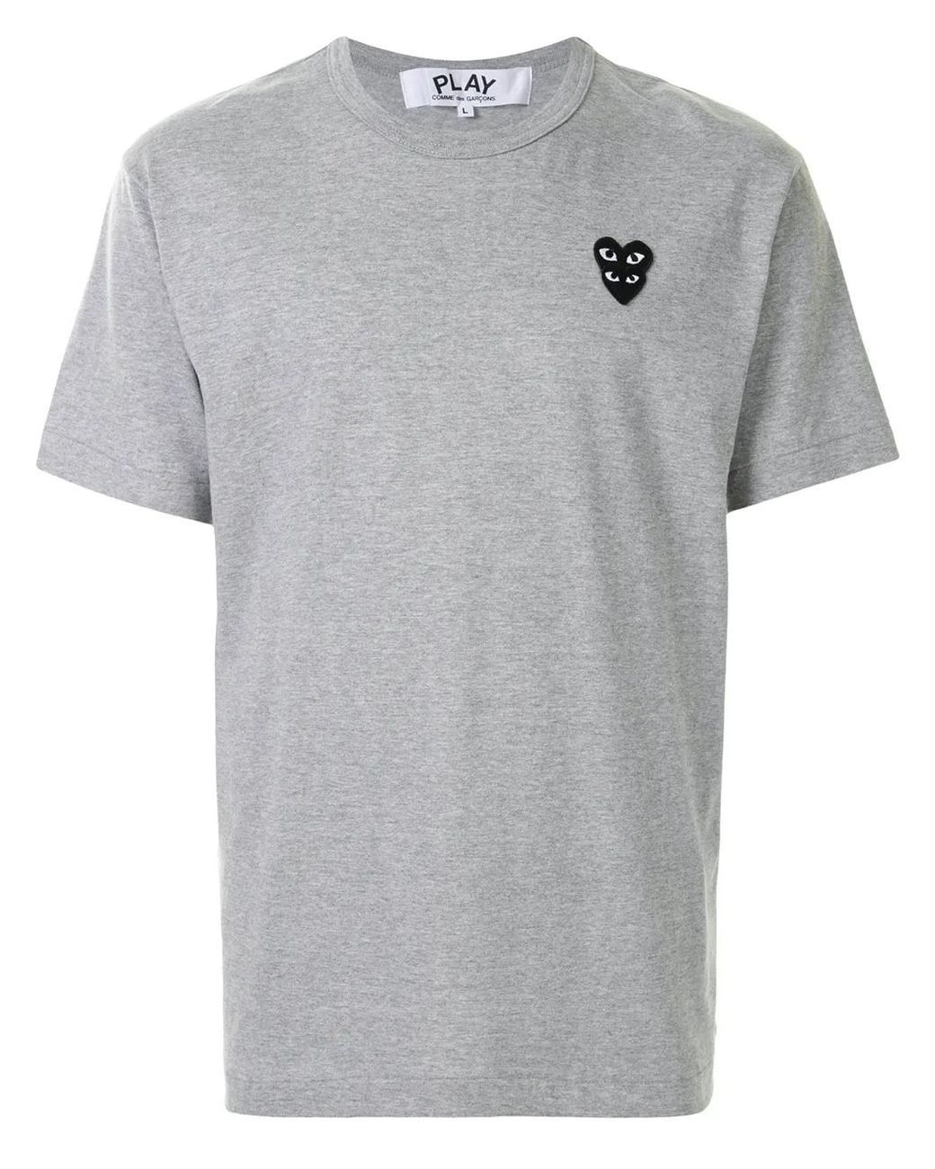 COMME DES GARÇONS PLAY Gray Logo Patch T-Shirt for men