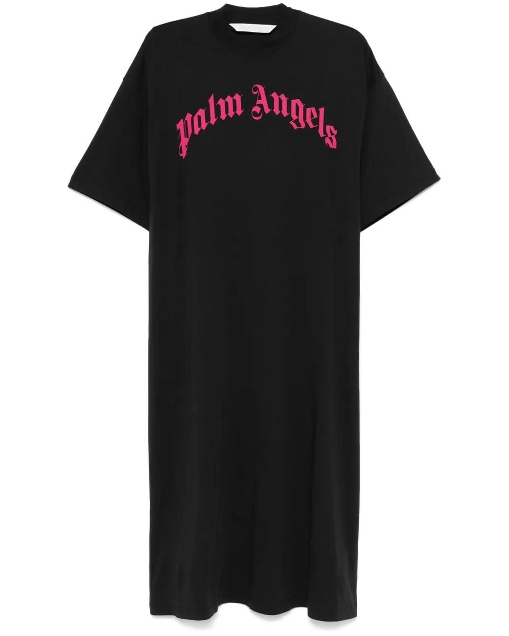 Palm Angels Black Curved-Logo Maxi Dress
