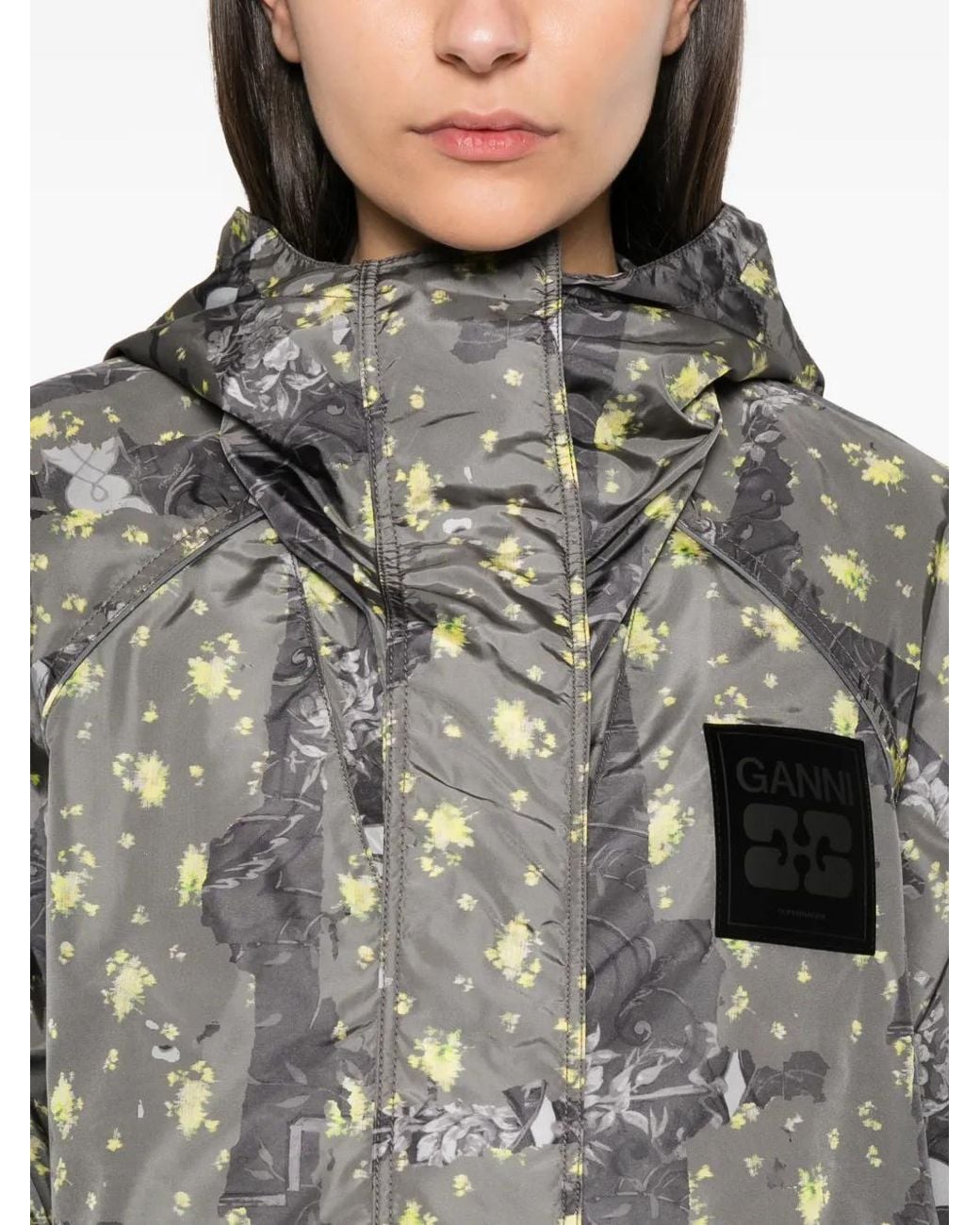 Ganni Gray Recycled Polyamide Jacket