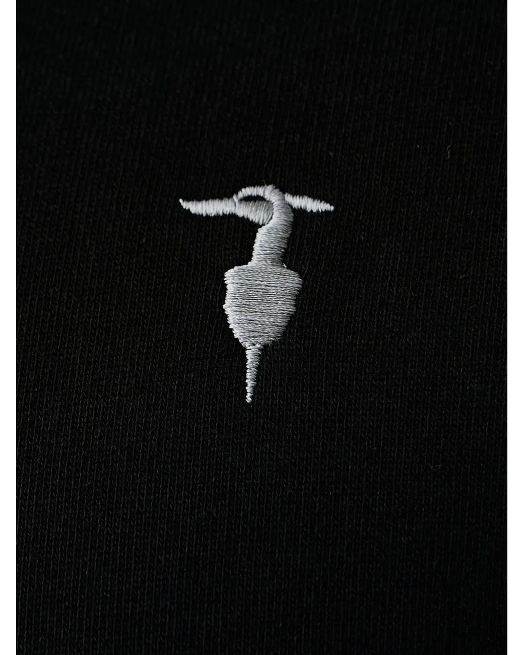 Trussardi Black Logo-Embroidered Crew-Neck Sweater for men