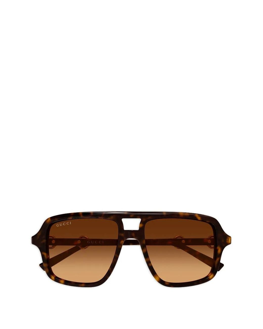 Gucci Brown Horsebit-Detail Square-Frame Sunglasses
