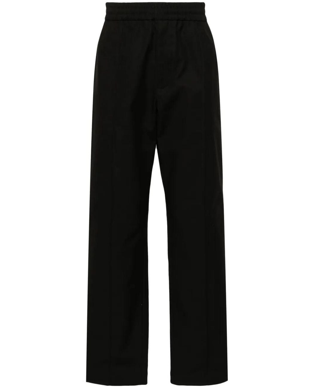 Valentino Garavani Black V-Detail Canvas Trousers for men