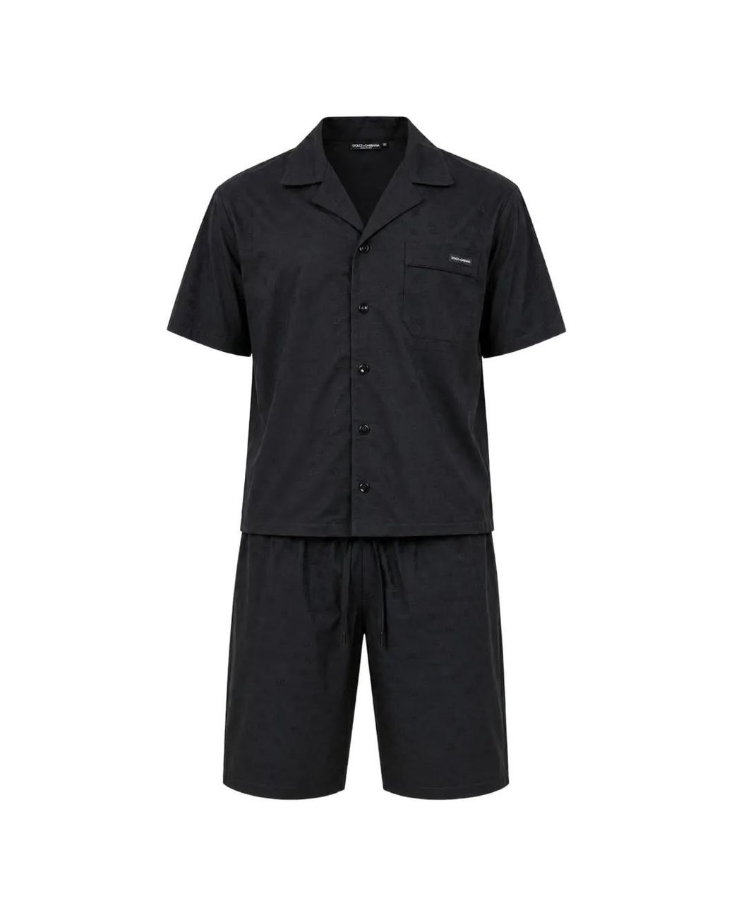 Dolce & Gabbana Black Logo-Pattern Pyjama Set for men