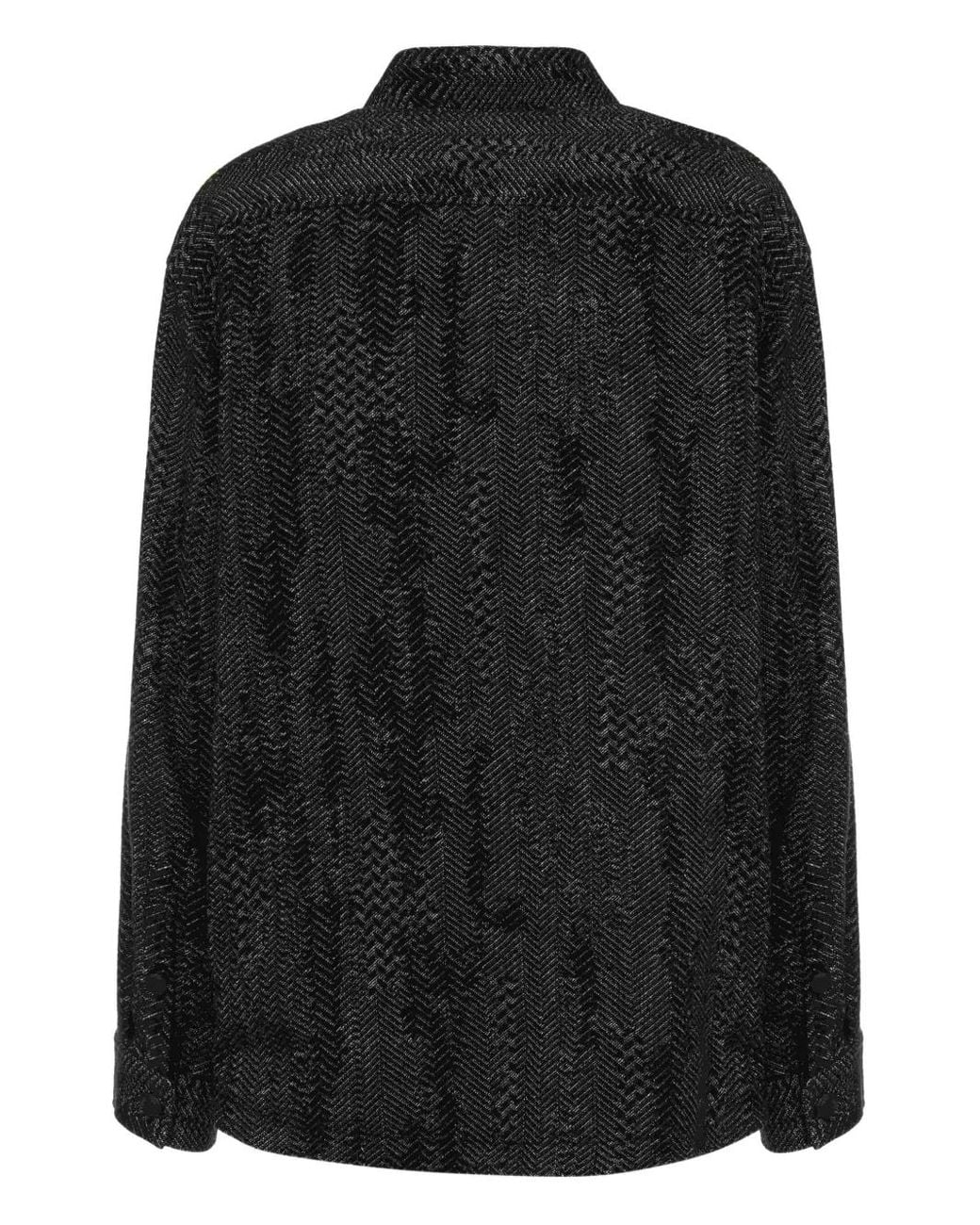 Just Cavalli Black Herringbone Zip-Front Jacket for men