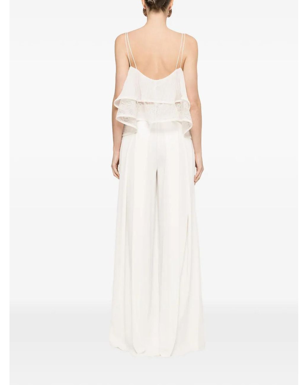 Nissa White Haut Plissé En Chiffon