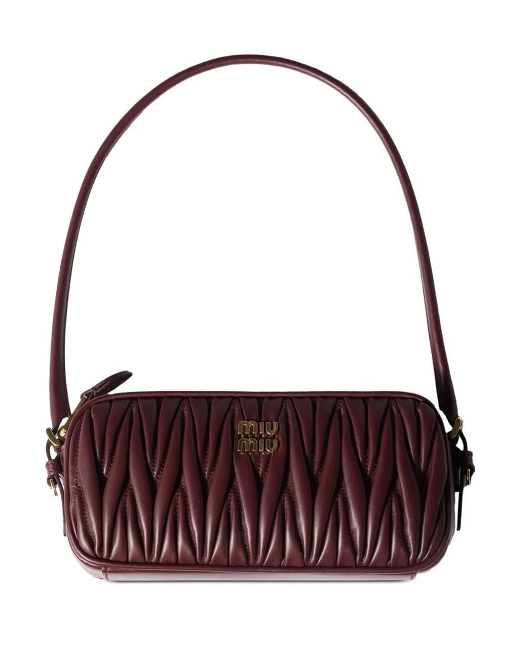 Miu Miu Purple Matelassé Nappa Leather Pouch