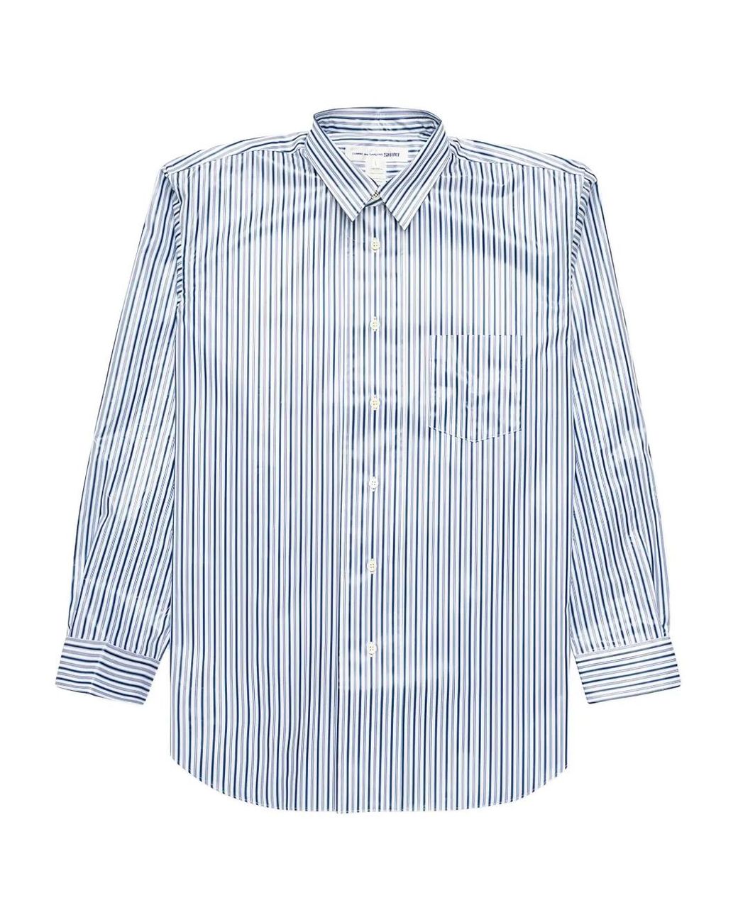 Comme des Garçons Gestreept Overhemd in het Blue voor heren