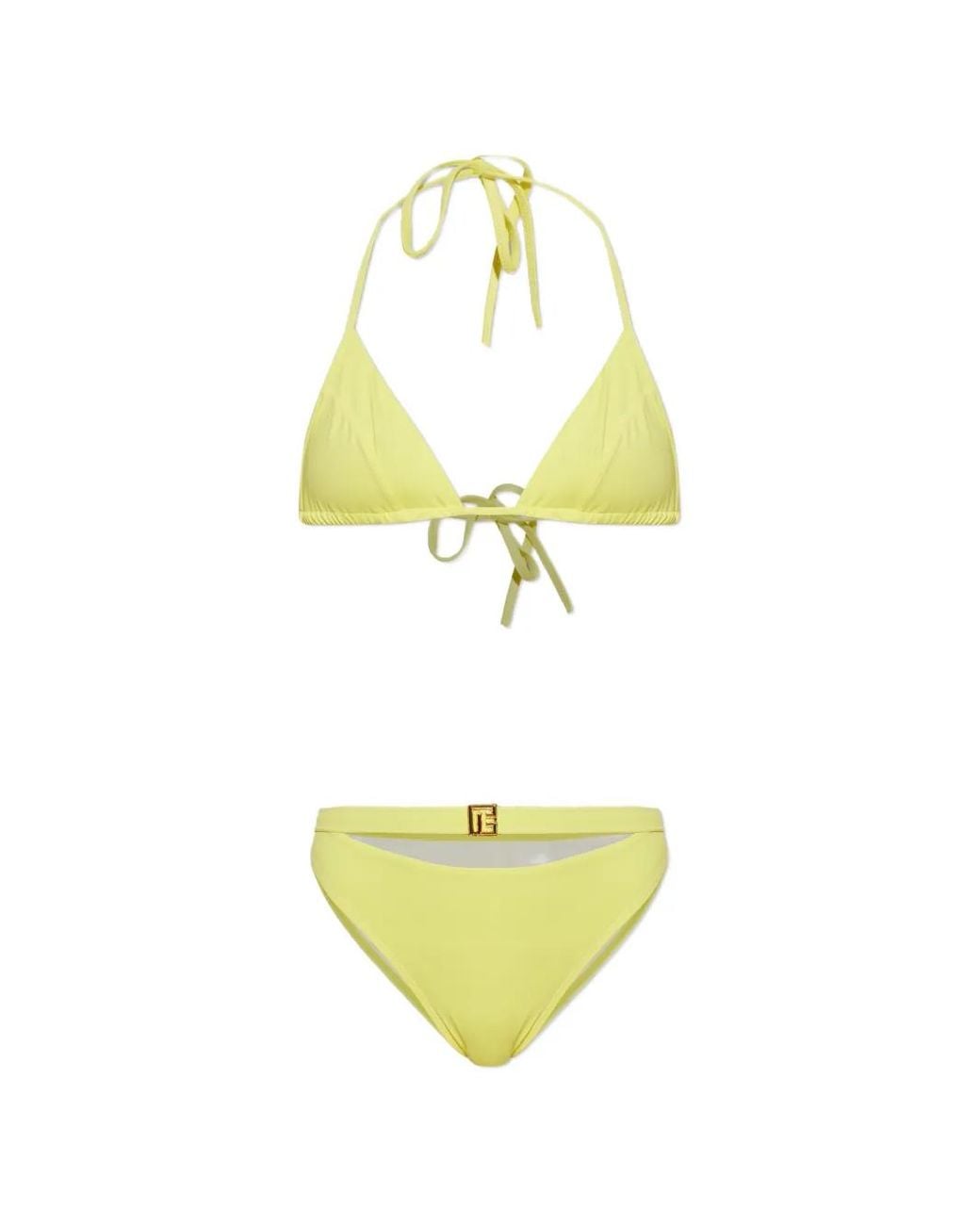 Balmain Metallic Triangle Bikini