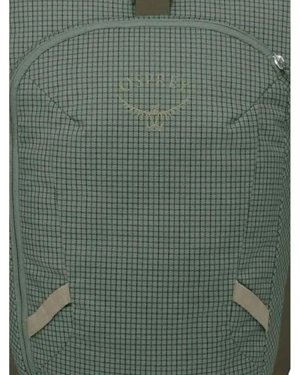 Osprey Green Roll-Top Grid-Pattern Backpack for men