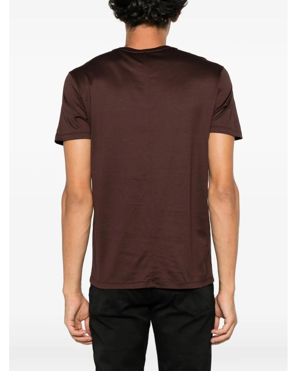 John Varvatos Brown Short-Sleeve Crew-Neck T-Shirt for men
