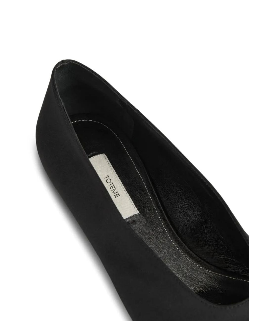 Totême Black The Bow Satin Pumps