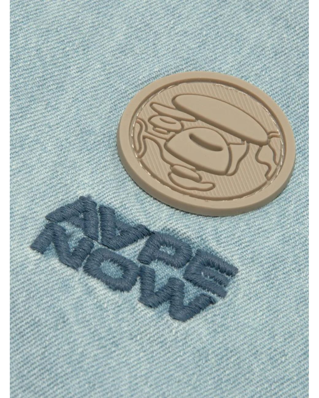 Aape By A Bathing Ape Blue Button Emblem Shirt for men