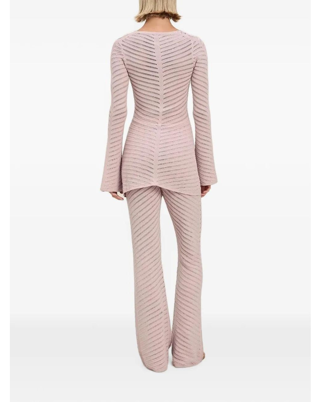 Devon Windsor Pink Camille Flared Knit Trousers