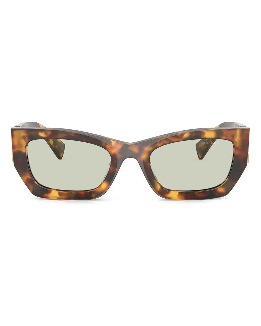 Miu Miu Brown Logo-Lettering Sunglasses