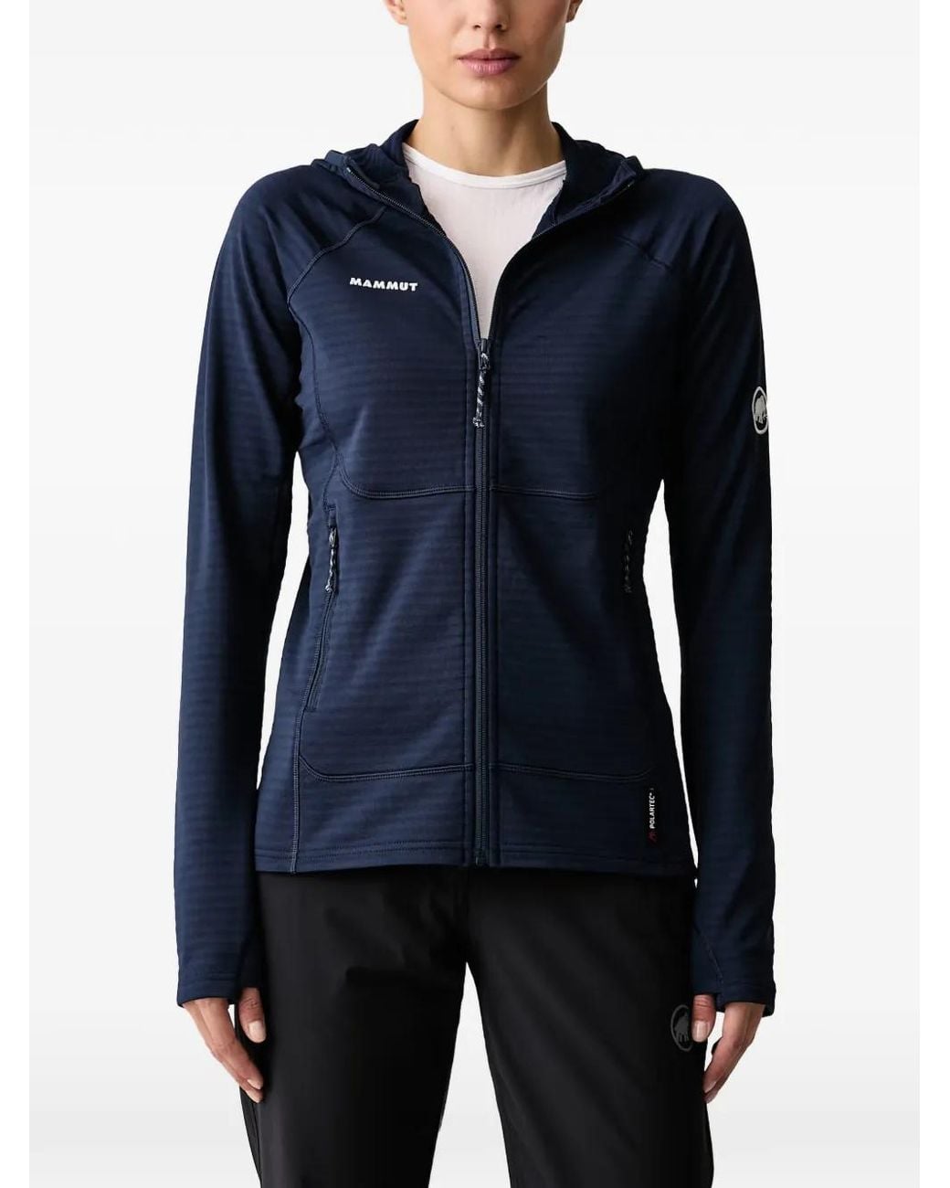Mammut Blue Taiss Logo-Patch Hooded Jacket