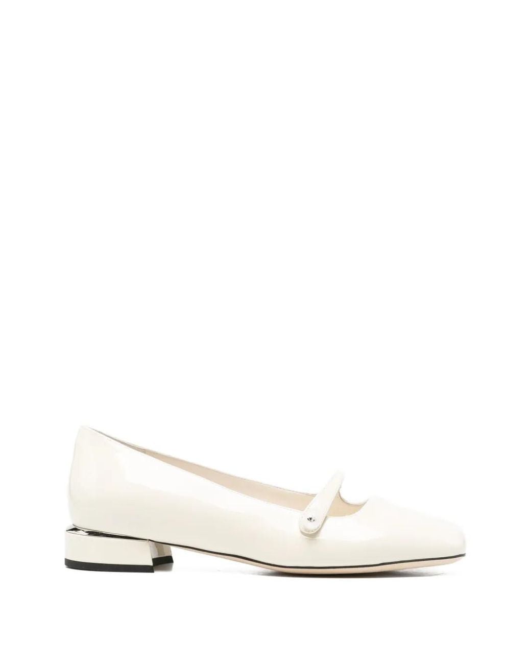 Jimmy Choo Natural Elisa Patent Leather Ballet Flats