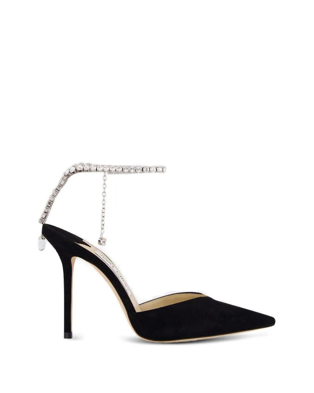 Jimmy Choo Black Saeda Crystal-Chain Pumps