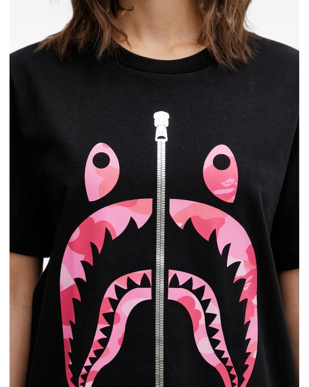 A Bathing Ape Black Shark-Print T-Shirt