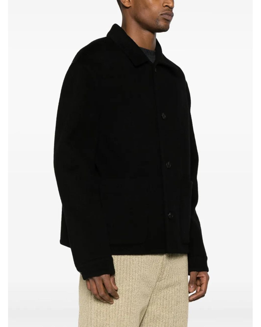 Givenchy Black Wool-Blend Shirt Jacket for men