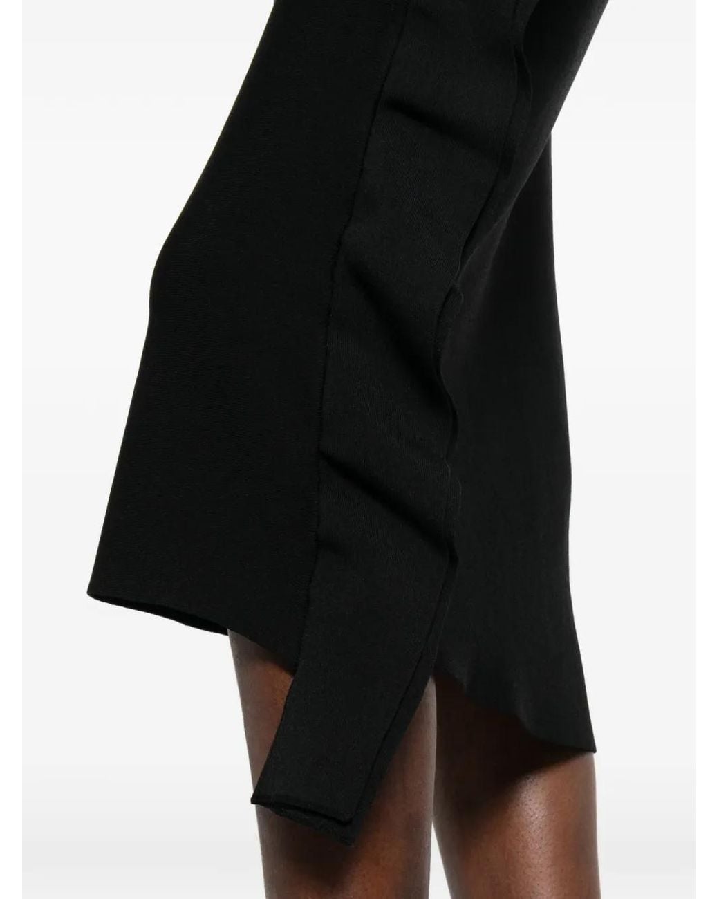 Liviana Conti Black Ruffled-Detail Midi Skirt