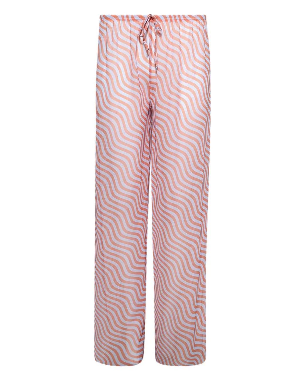 Bondeye Pink Pantalon Imprimé Riley À Lien De Resserrage