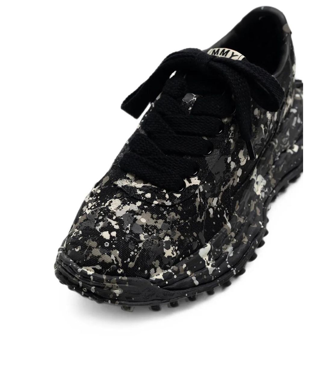 Maison Mihara Yasuhiro Black "Larry"Og Sole Sputtering Paint-Canvas Low-Top Sneakers