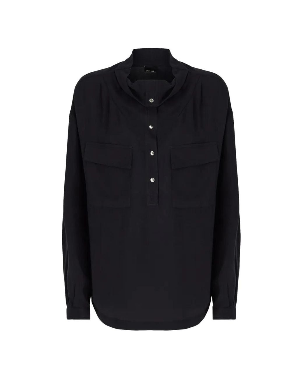 Pinko Black Blouse With Pockets And Buttons