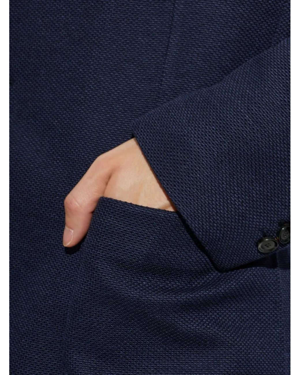 Brioni Blue Notched-Lapel Single-Breasted Blazer for men