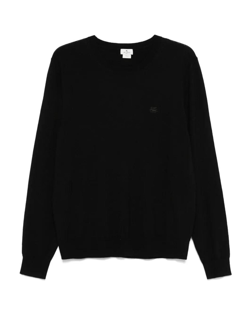 Etro Black Embroidered-Logo Sweater for men