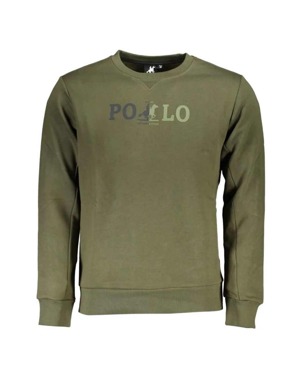 U.S. Grand Green Logo-Print Crew-Neck Sweater for men